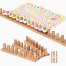 Sienson 46" Chunky Knitting Loom for Blanket Making   Adjustable Wood Fram