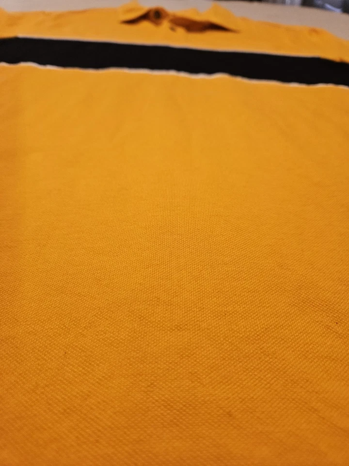 Banana Republic Polo 衫男式中号黄色棉质短袖休闲领 — 第 2/4 张图片