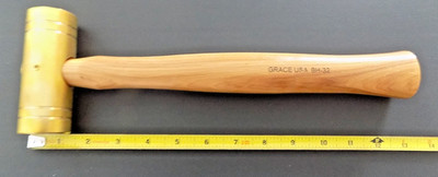 New USA Brass Hammer Mallet 2 lb  Brass Head 32 Oz. Non Sparking Tool Quality