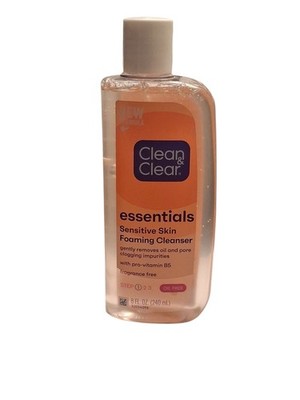 Clean&Clear Essentials Sensitive Foaming Facial Cleanser 8oz Wash Oil Free Pink