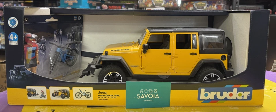 BRUDER 02543 - scala 1:16 - JEEP WRANGLER RUBICON CON MOUNTAIN BIKE E CICLISTA - Immagine 2 di 4