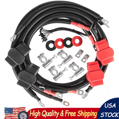 #ad Battery Cable Kit for Ford F250 F350 2003 2007 6.0L PowerStroke 2 0 Wire 4437 90 $297.99
