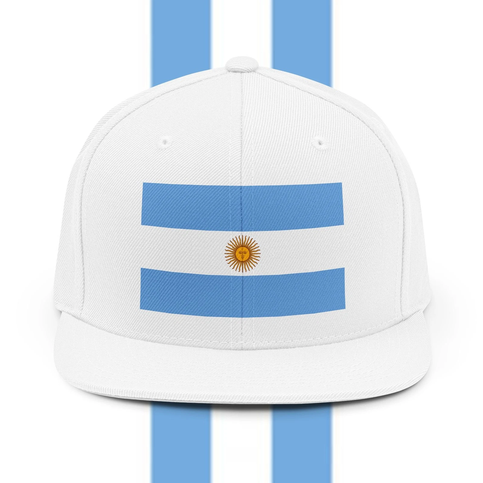 Argentina Flag World Cup Snapback Hat | Light Blue White Stripes with Sun
Opens in a new window or t