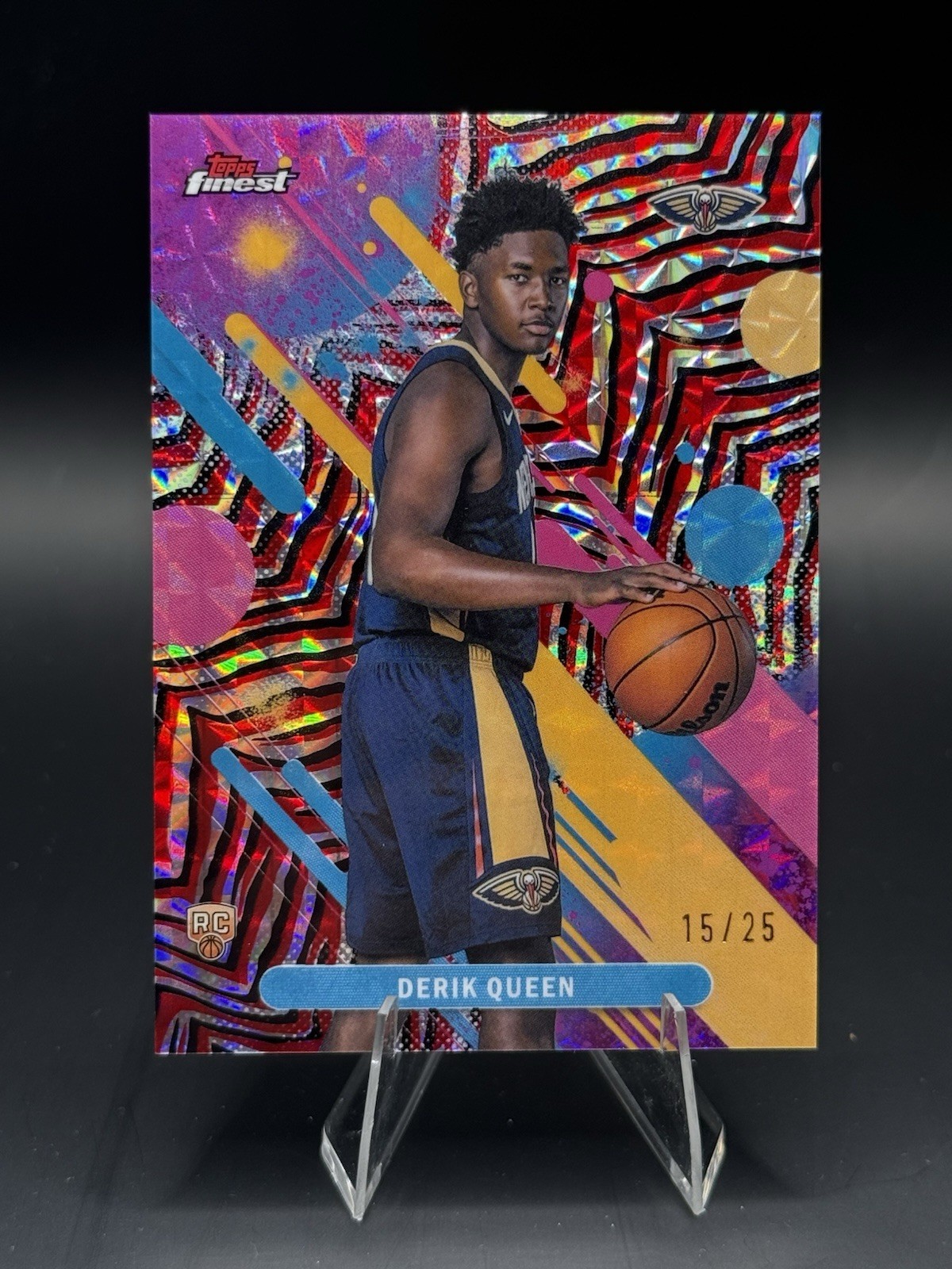 2025-26 Topps Finest Derik Queen #13 RC Common Red/Black Geometric Refractor /25
