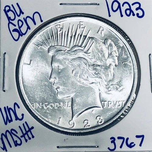 1923 BU UNCIRCULATED SILVER PEACE DOLLAR AUTHENTIC U.S. MINT FREE SHIPPING 3767