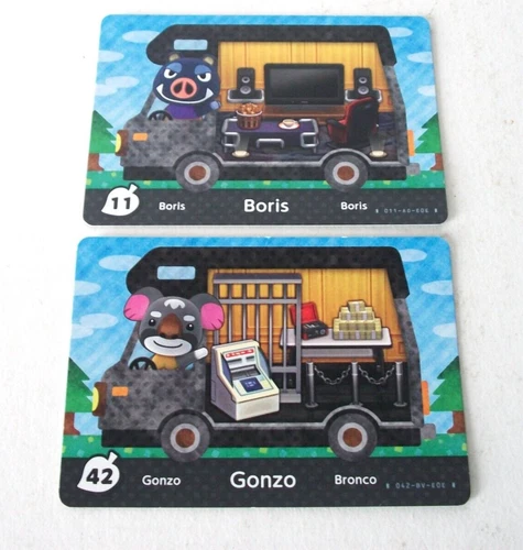 Animal Crossing amiibo Cards DAMAGED Boris 11 Gonzo 42 Welcome Series NA RV Lot