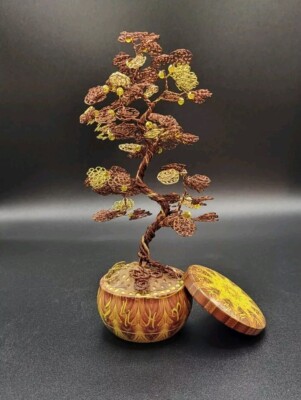 Copper, Gold & Yellow Bonsai Wire Tree (Tree of Life, Joshua Tree) | eBay