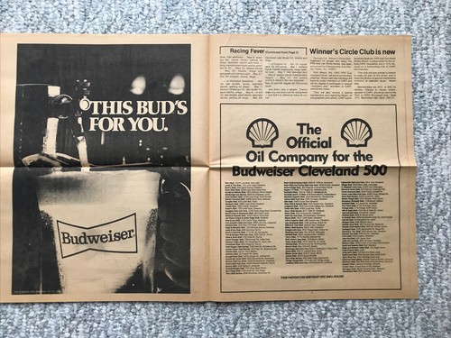 Vintage Budweiser Cleveland 500 racing news Paper April 1983 - Picture 3 of 6