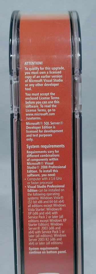 Microsoft Visual Studio 2008 Professional Edition Upgrade & SQL Server 2005 Dev - Image 4 of 4