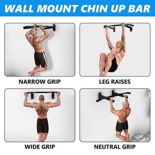 Wall Mounted Pull Up Bar Chin Up Strength Training Horizontal Bars Exercise ABS - Picture 12 of 12