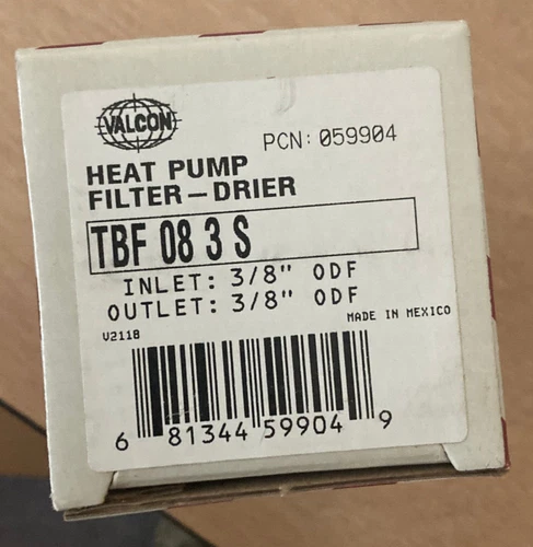 VALCON TBF083S HEAT PUMP FILTER -DRIER INLET 3/8" ODF OUTLET:3/8 ODF SOLDER*
