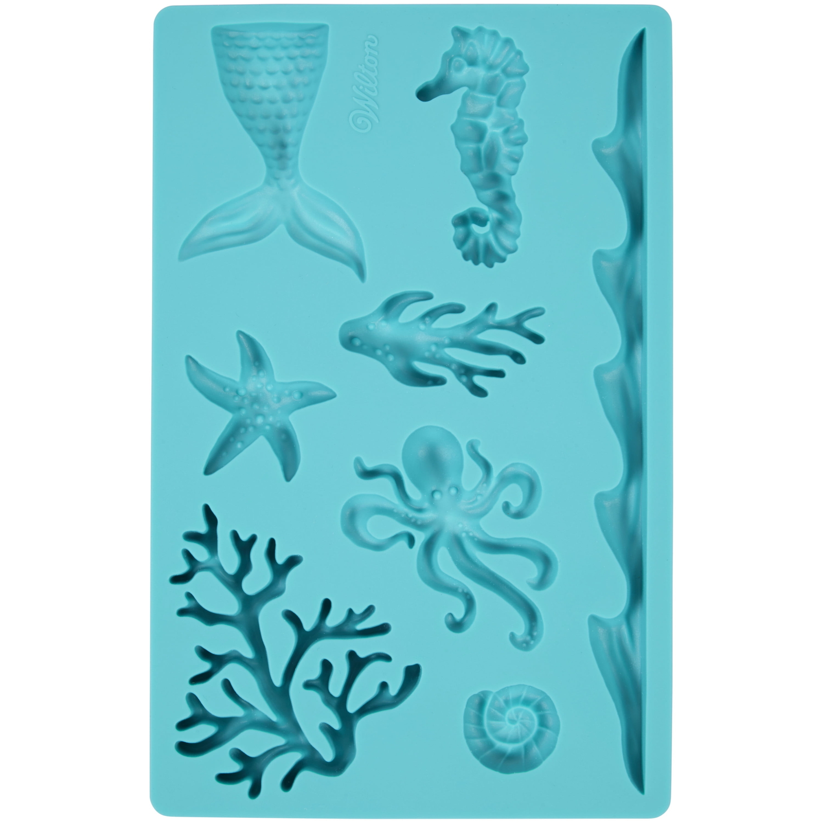 Sea Life Silicone Fondant and Gum Paste Mold, 5 x 8 inch, 8-Cavity