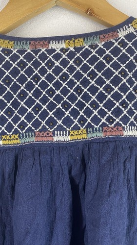Lucky Brand Blue Bohemian Embroidered Smock Medium - Bild 6 von 8