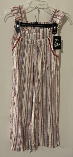 Art Class Girls Size 7/8 Colorful Striped Linen Outfit - Shirt & Pants NWT!A4683 - Picture 2 of 4
