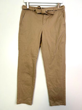 Banana republic chino slim leg skinny pants belted khaki tan size 2