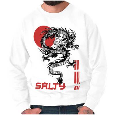 Cool Urban Chinese Dragon Salty Attitude Womens or Mens Crewneck Sweatshirt