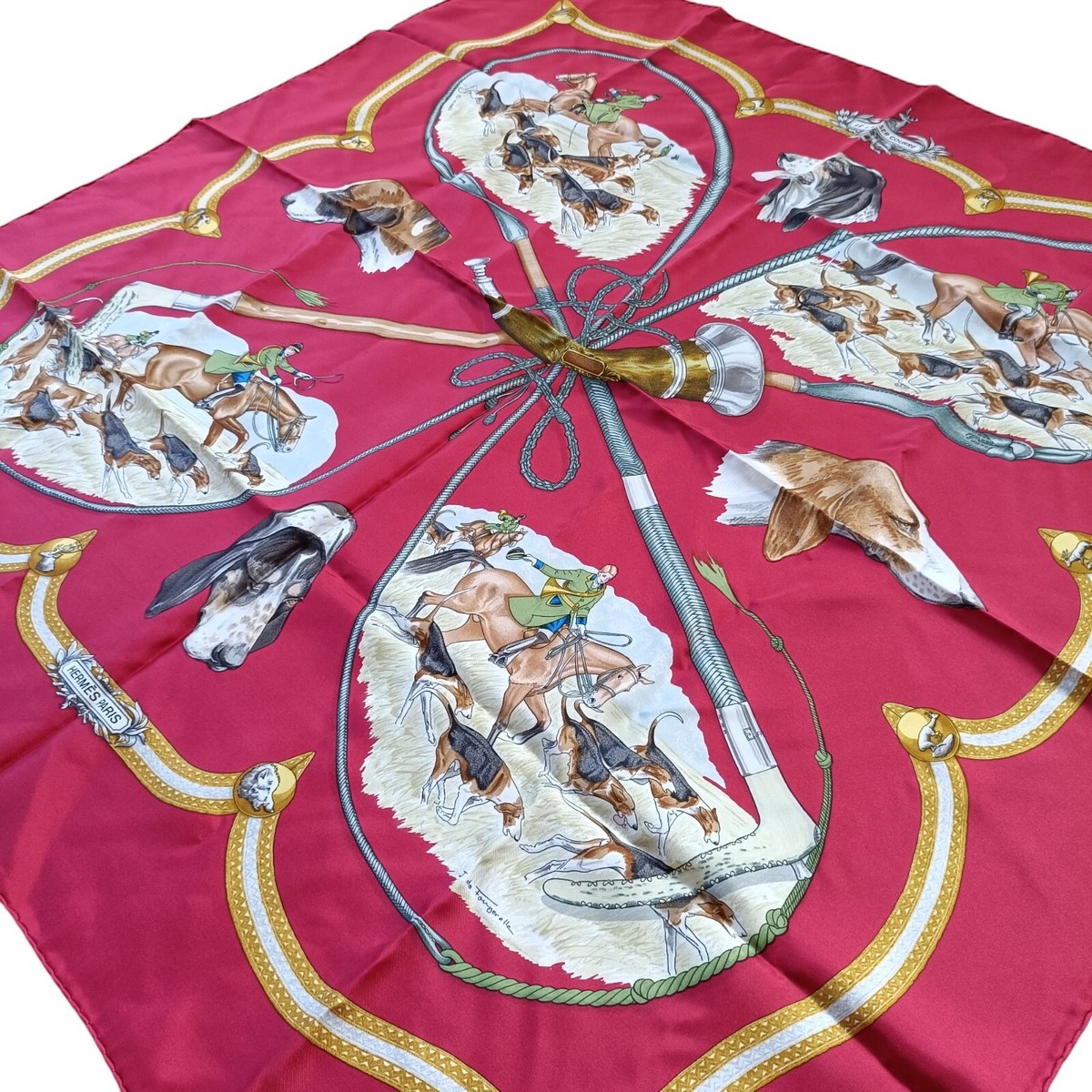 HERMES/エルメス カレ90 LE LAISSER COURRE Hermes LE LAISSER COURRE Carre 90 Silk 100% Scarf Gray | eBay