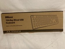 iMicro KB-US9814 104-Key Wired USB English Keyboard Black NEW