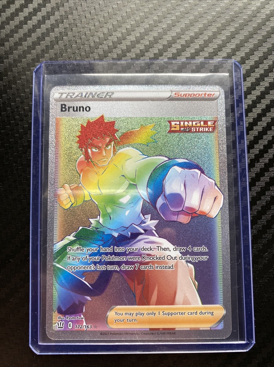 Bruno Full Art Rainbow 172/163 Battle Styles Secret Rare Pokemon Card Near  Mint