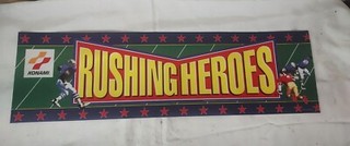 Konami 8" x 27.5" RUSHING HEROES Original Translite Marquee