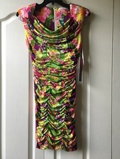NWT Calvin Klein Sleeveless Ruched Dress Multi-color Size 6