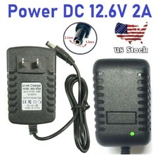  US DC 12.6V 2A Power Supply Adapter Replacement Charger For Lithium-ion
