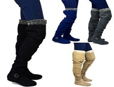 Ladies Winter Boots Knee High Side BUCKLE Casual STRAP LONG SHOES UK Sizes 3-7