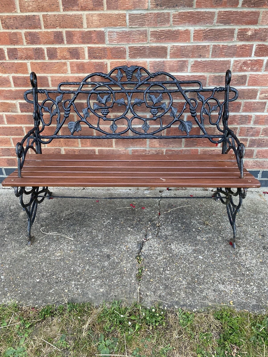Black cast iron garden cheap bench
