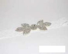 WHITE STRETCH WEDDING GARTER CLEAR STONES  2014 