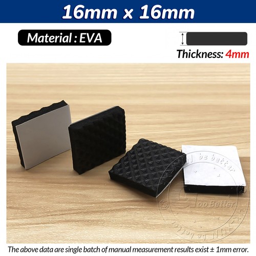 Black Foam Rubber Furniture Pads Self Adhesive Sticky Feet Back Floor Protector - Picture 34 of 42