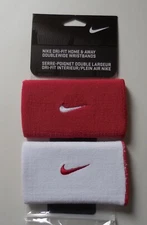Nike Dri Fit Home & Away Doublewide Wristbands Varsity Red/White 1 Pair