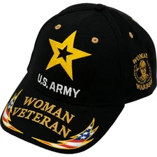 U.S. Army Woman Veteran Hat Black