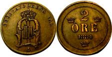 elf Sweden 2 Ore 1884