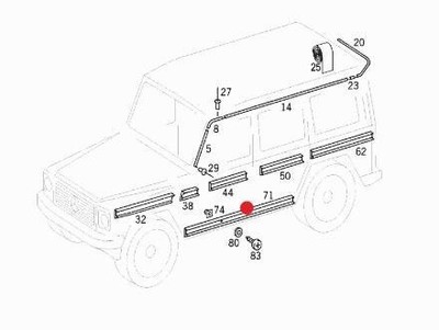 MB G W463 Left Plastic Exterior Rocket Sill Plate A4636902962  