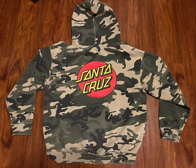 Santa Cruz Skateboards Adult Camouflage Hoodie Vintage