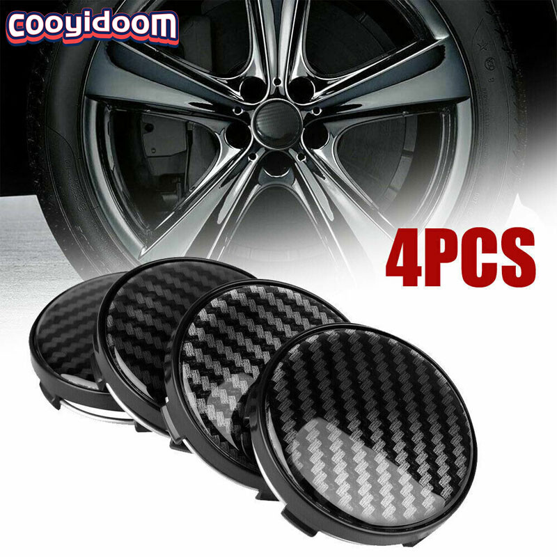 60mm Black Carbon Fiber Wheel Center Hub Cap Rim Hub Cover Auto Accessories