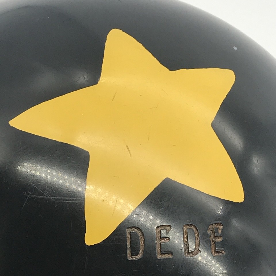 Boule De Bowling Vintage AMF Powermite - Années 1960 - Caoutchouc Dur Noir - 8.5 Lbs - Percée