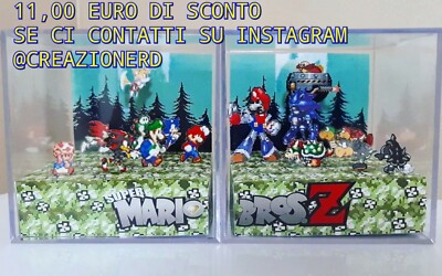 CUBE CUBE DIORAMA BIG PIXEL BOX - Mario Bros Z - HANDMADE LOW PRICE. (GBA NDS)