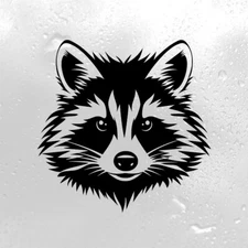 Raccoon Face Custom Vinyl Stickers | Realistic Animal Decals | Die Cut Stickers