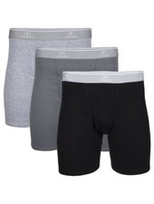 Men's Boxer Briefs 3 Pair Black - Charcoal - Heather Grey