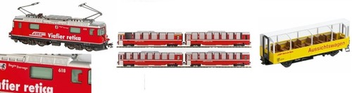 Kato N RhB BERGÜN Ge 4/4 #618 BERNINA EXPRESS Aussichtswagen NEU zu Noch 7074035 | Zustand: Neu