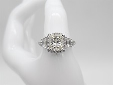  60,000 4ct VS2 K Princess Cut GIA CERTIFIED Diamond 14k White Gold Wedding Ring