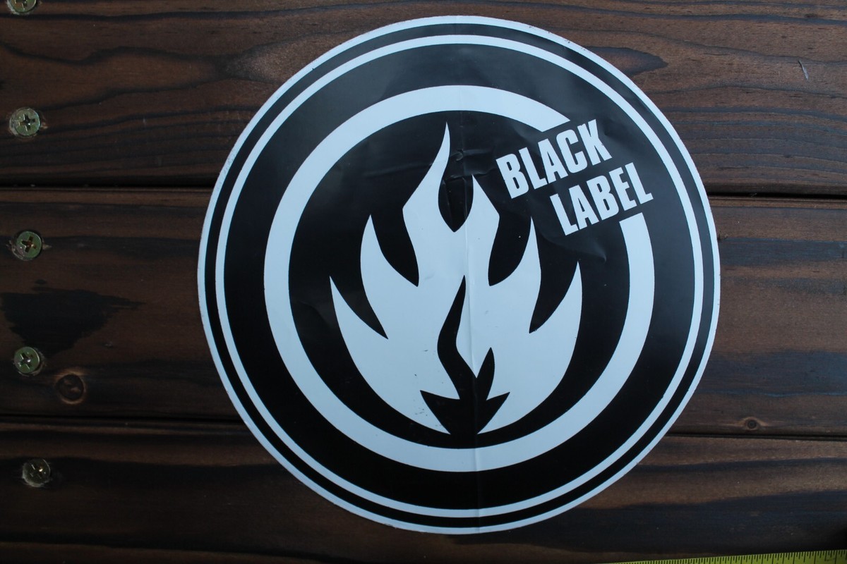 Black Label Skateboards Black White Fire Punk GB6 Vintage