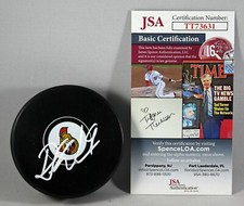 DRAKE BATHERSON SIGNED OTTAWA SENATORS Puck AUTOGRAPHED NHL SENS RARE +JSA COA