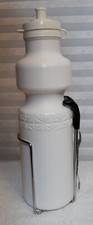 New Vtg 1990s California Springs USA White Duo Flow Bicycle Water Bottle w/ Cage