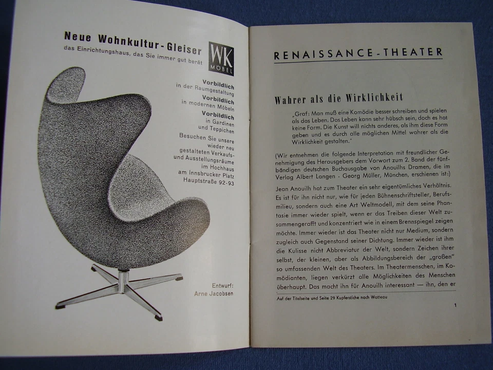 Renaissance-Theater Die Probe oder die bestrafte Liebe Programm-Büchlein 1960 - Bild 3 von 4