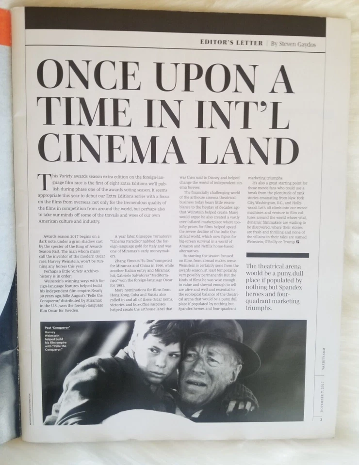 VARIETY MAGAZINE NOVEMBER 2017 EXTRA EDITION FOREIGN LANGUAGE FILMS Foto 2 de 4