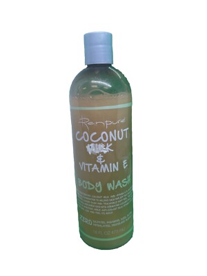 RENPURE PLANT BASED COCONUT & VITAMIN E BODY WASH 16 OZ NO SULFATES OR PARABENS