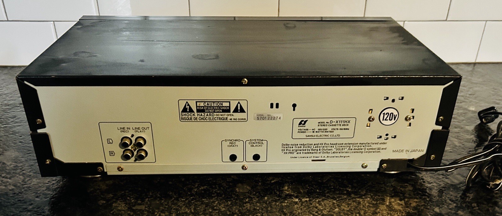 Sansui DX111HX Stereo Cassette Deck HXPRO INSTITUTO TECNOLÓGICO DE