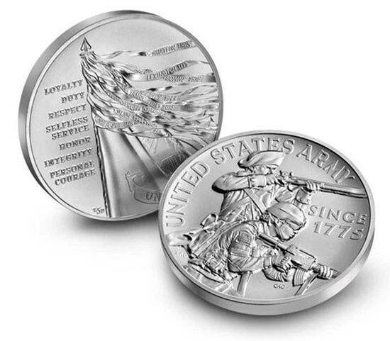 2023 United States Army Silver Medal 2.5 Ounce (P)  US Mint In Stock - Image 2 of 4